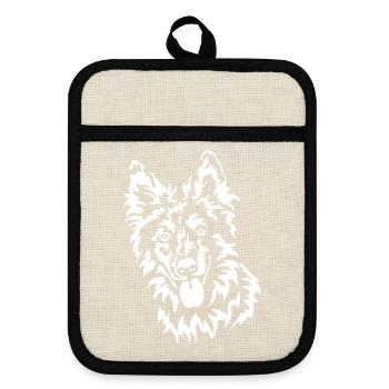 Tiger Head "Black Edition" - Pot holders with rubber back - linen/black  - Front