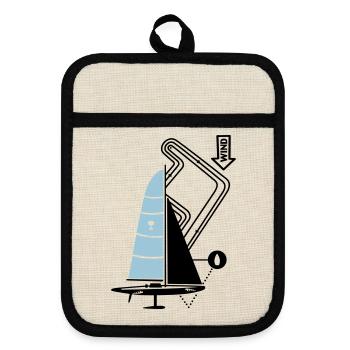 Parcours de régate moderne de voilier Yacht Yacht - Maniques avec dos en caoutchouc - lin/noir  - Devant