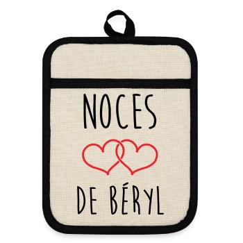 Beryl Wedding 23 Years of Love - Pot holders with rubber back - linen/black  - Front