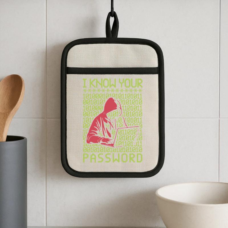 Hacker hackt Programmierer Linux Passwort Hacker Topflappen mit Gummirückseite