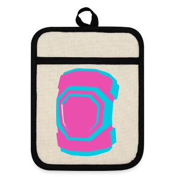 Knee Pads Roller Skating Roller Derby Skating - Pot holders with rubber back - linen/black  - Front