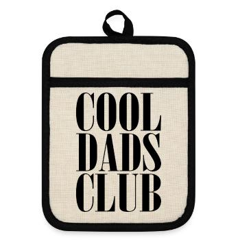 Cool Dads Club Papa Vater Baby Geschenk - Topflappen mit Gummirückseite - Leinen/Schwarz  - Vorne