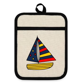 VACANCES. BONNES VACANCES. MAÎTRESSE. MAÎTRE. PROF - Maniques avec dos en caoutchouc - lin/noir  - Devant