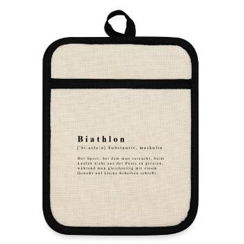 Biathlon Definition - Pot holders with rubber back - linen/black  - Front