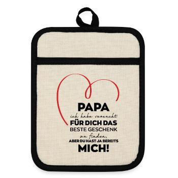 Dad Funny Gift - Pot holders with rubber back - linen/black  - Front