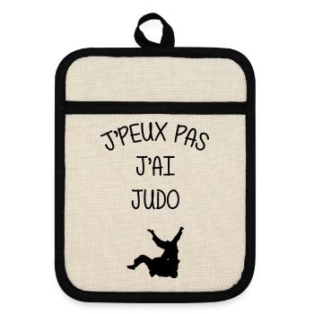 Judo / Judoka / Judokate / Fight / Fighter / Sport - Maniques avec dos en caoutchouc - lin/noir  - Devant