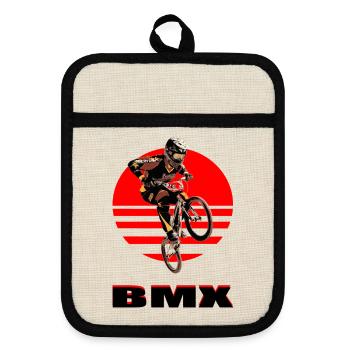 Vélo BMX - Maniques avec dos en caoutchouc - lin/noir  - Devant