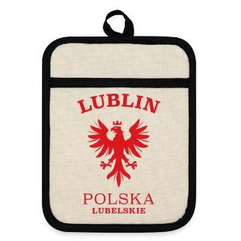 LUBLIN, Pologne, Polska, Pologne - Maniques avec dos en caoutchouc - lin/noir  - Devant