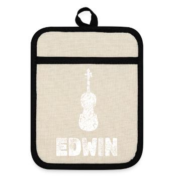 Cadeau pour Edwin - Maniques avec dos en caoutchouc - lin/noir  - Devant
