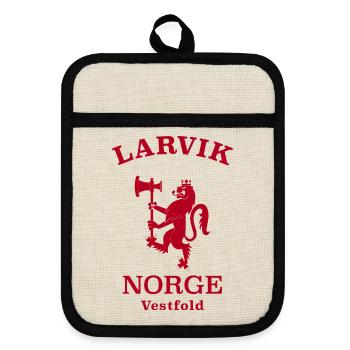 Larvik, Norway, Norway - Pot holders with rubber back - linen/black  - Front