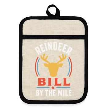 Rentier – Reindeer Bill by the Mile - Topflappen mit Gummirückseite - Leinen/Schwarz  - Vorne