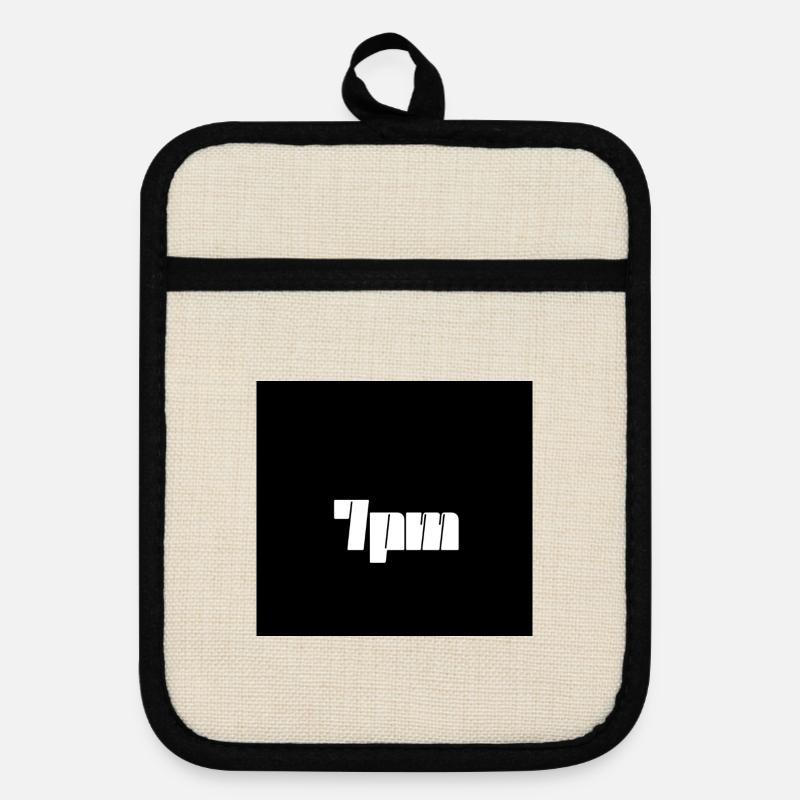 7pm - Pot holders with rubber back - linen/black 