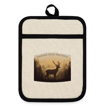 Born to Roam - Pot holders with rubber back - linen/black  - Front