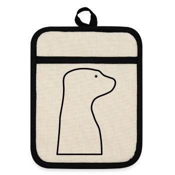 Meerkat - Pot holders with rubber back - linen/black  - Front