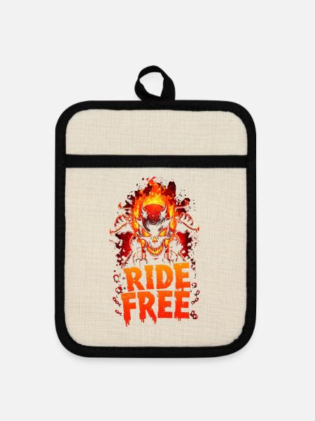 Ride Free Hellbike - Topflappen mit Gummirückseite - Leinen/Schwarz