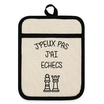 J'peux pas J'ai Échecs Humour Club - Maniques avec dos en caoutchouc - lin/noir  - Devant