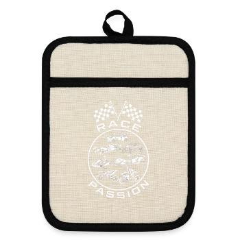 Vehicle and Speed Racing Race Passion - Pot holders with rubber back - linen/black  - Front