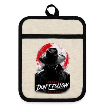 Legends do not lead to follow - Pot holders with rubber back - linen/black  - Front