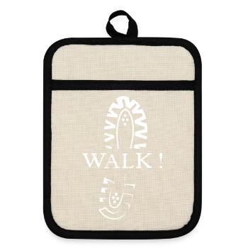 running shoe icon shoe print nature runner icon - Pot holders with rubber back - linen/black  - Front