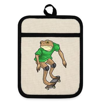 Frog Skater Skateboard - Maniques avec dos en caoutchouc - lin/noir  - Devant