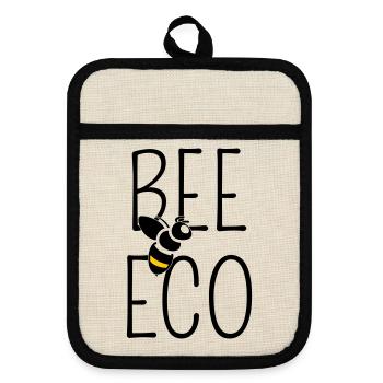 Bee Committed to Organic Transition - Pot holders with rubber back - linen/black  - Front
