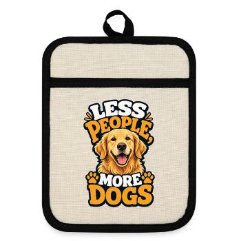 Golden Retriever - Topflappen mit Gummirückseite - Leinen/Schwarz  - Vorne
