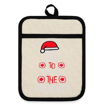 Most Likely to Shake the Presents Christmas Fun - Pot holders with rubber back - linen/black  - Front