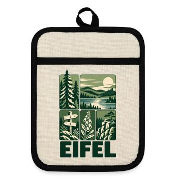 Eifel Germany Outdoor Nature - Topflappen mit Gummirückseite - Leinen/Schwarz  - Vorne