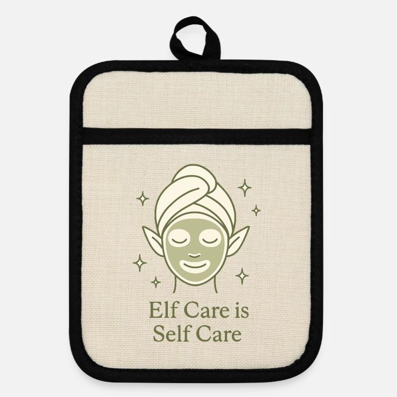 Elf Care, c’est prendre soin de soi - Maniques avec dos en caoutchouc - lin/noir 