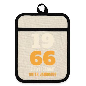 1966 Ein verdammt guter Jahrgang 60. Geburtstag - Topflappen mit Gummirückseite - Leinen/Schwarz  - Vorne