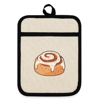 Cinnamon Roll - Topflappen mit Gummirückseite - Leinen/Schwarz  - Vorne