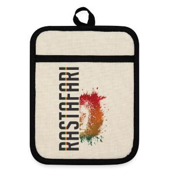 Rastasplash Design - Topflappen mit Gummirückseite - Leinen/Schwarz  - Vorne