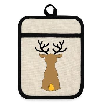 Cadeaux amusants pour Noël - Maniques avec dos en caoutchouc - lin/noir  - Devant