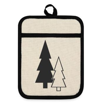 Forest Silhouette Fir Trees - Pot holders with rubber back - linen/black  - Front