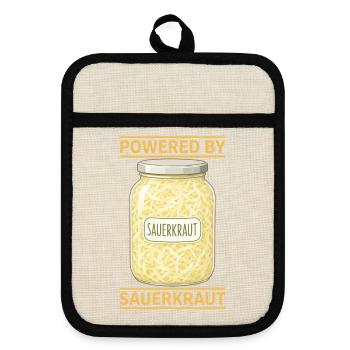 Sauerkraut Gerichte Sauerkohl Geschenke - Topflappen mit Gummirückseite - Leinen/Schwarz  - Vorne