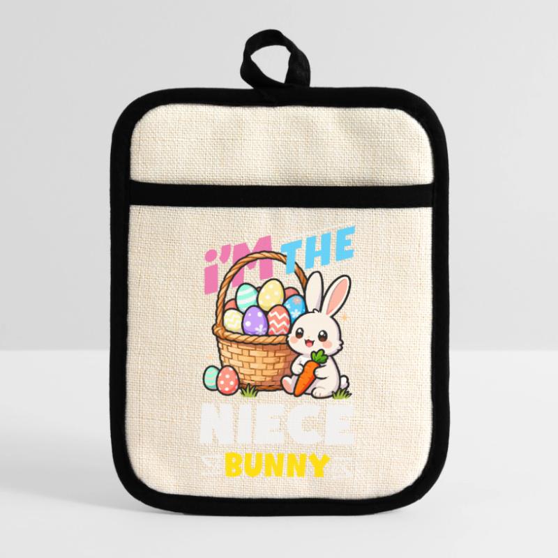 Happy Easter Sweet Easter Bunny Egg Hunt Easter Eggs Pot holders with rubber back