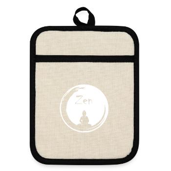 Zen bubble - Pot holders with rubber back - linen/black  - Front