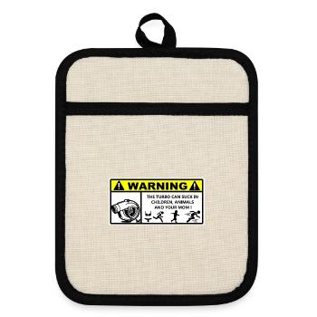 Turbo Race Warning - Pot holders with rubber back - linen/black  - Front