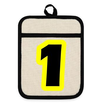 1 Symbole numérique - Maniques avec dos en caoutchouc - lin/noir  - Devant