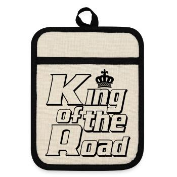 LKW Fahrer,LKW ,Trucker Fun King of the ..(25) - Topflappen mit Gummirückseite - Leinen/Schwarz  - Vorne