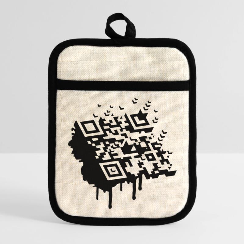 A 3D bar code as a graffiti Pot holders with rubber back
