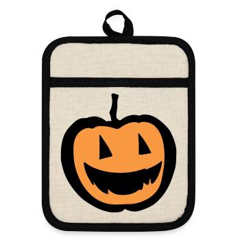 Halloween - Topflappen mit Gummirückseite - Leinen/Schwarz  - Vorne
