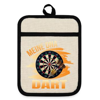 Meine DNA - Dart - Topflappen mit Gummirückseite - Leinen/Schwarz  - Vorne