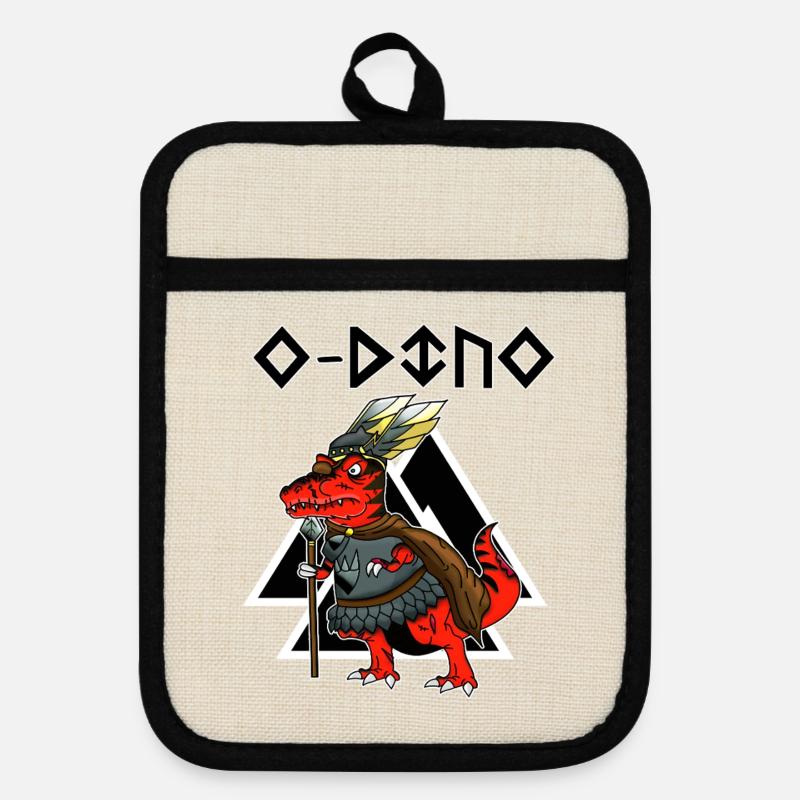 Odin - Pot holders with rubber back - linen/black 