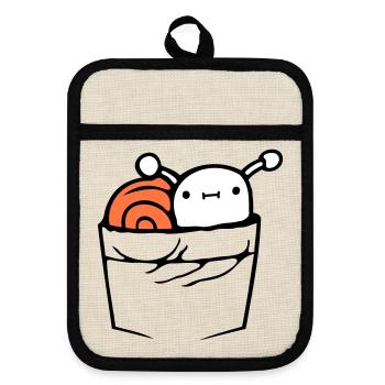 Snail Chest Bag Shirt Bag Bag on the Go - Pot holders with rubber back - linen/black  - Front