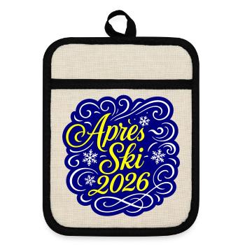 Soirée après-ski 2026 - Maniques avec dos en caoutchouc - lin/noir  - Devant