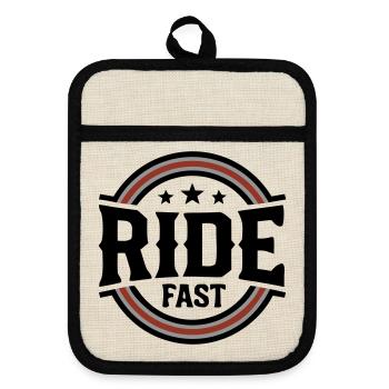 Ride Fast Badge Logo - Maniques avec dos en caoutchouc - lin/noir  - Devant