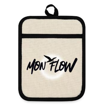 Mon Flow – Freedom & Flow in a modern design - Pot holders with rubber back - linen/black  - Front