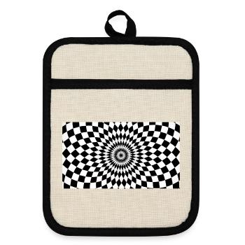 Illusion du vérificateur de vortex optique - Maniques avec dos en caoutchouc - lin/noir  - Devant