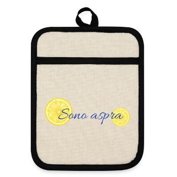Ich bin Sour Lemons - Topflappen mit Gummirückseite - Leinen/Schwarz  - Vorne